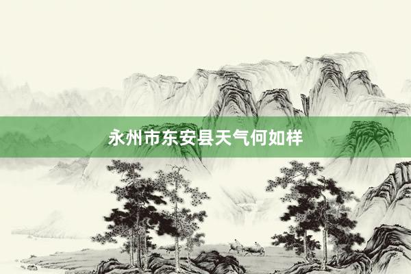 永州市东安县天气何如样