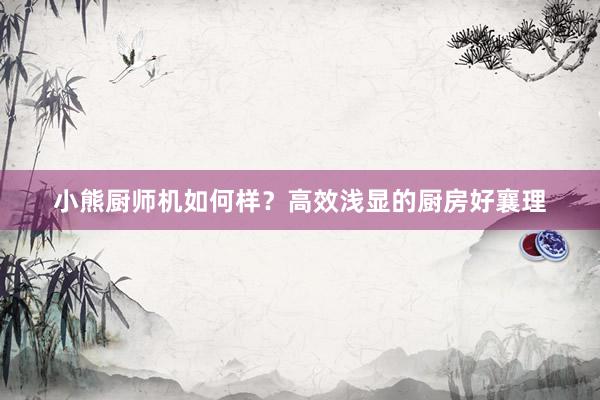 小熊厨师机如何样?高效浅显的厨房好襄理